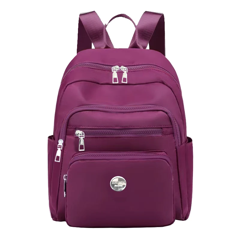 Black Brown Classic Grid Print Small Backpack Multi Zipper Pockets, Casual Fashion Daypack Holds Phone Cosmetic Essentials
