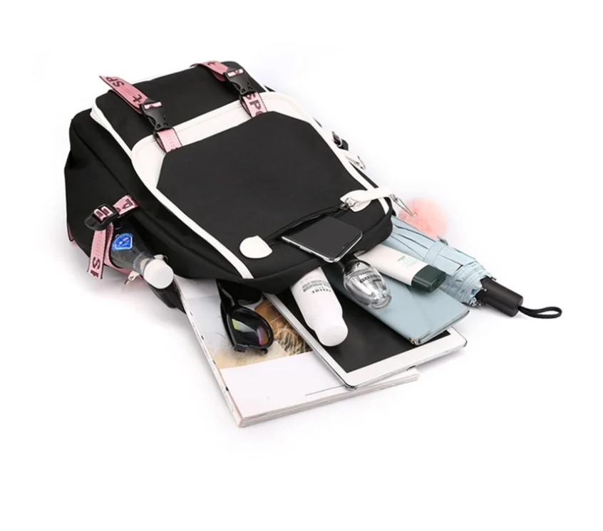 New Katseye Backpack 3pcs Set High Quality Zipper Rucksack Women Men Casual Mochilas College Student School Bag for Teenager