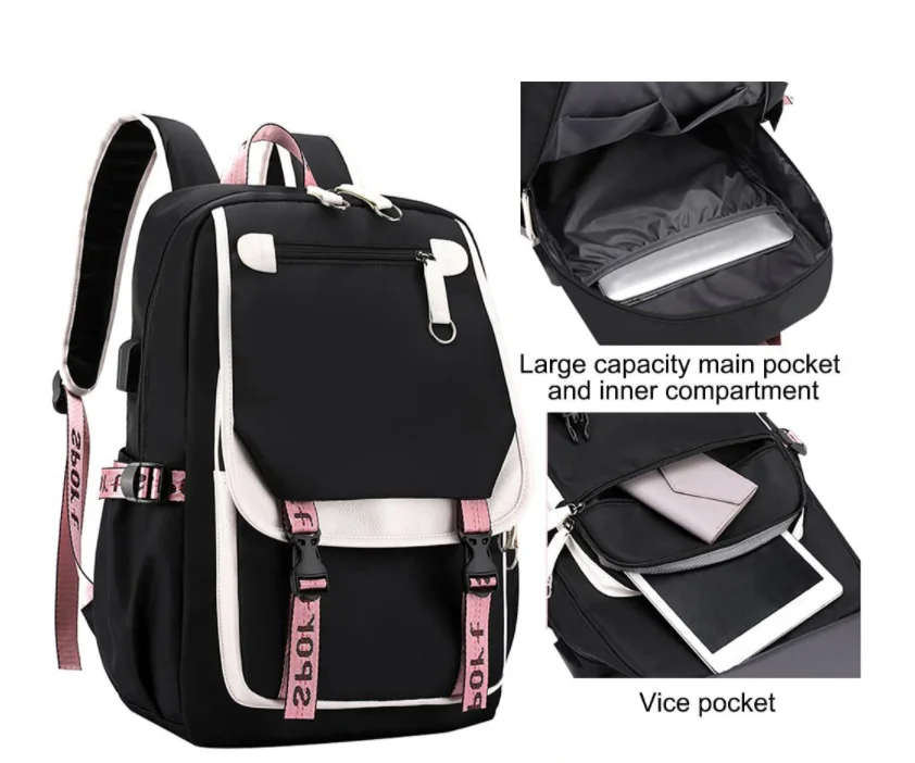 New Katseye Backpack 3pcs Set High Quality Zipper Rucksack Women Men Casual Mochilas College Student School Bag for Teenager