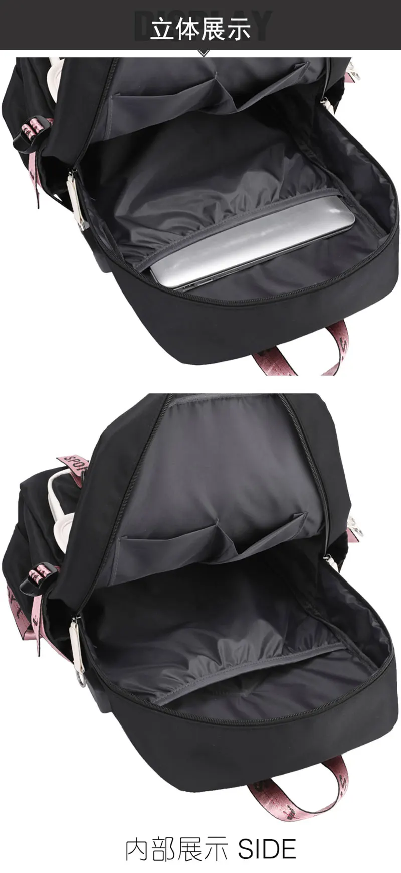 New Katseye Backpack 3pcs Set High Quality Zipper Rucksack Women Men Casual Mochilas College Student School Bag for Teenager