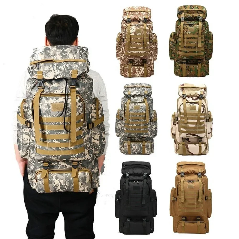 80L/100L Mountaineering Bag Climb Bag Tactical Backpacks Large Backpack Outdoors Hiking Camping Travel Bags