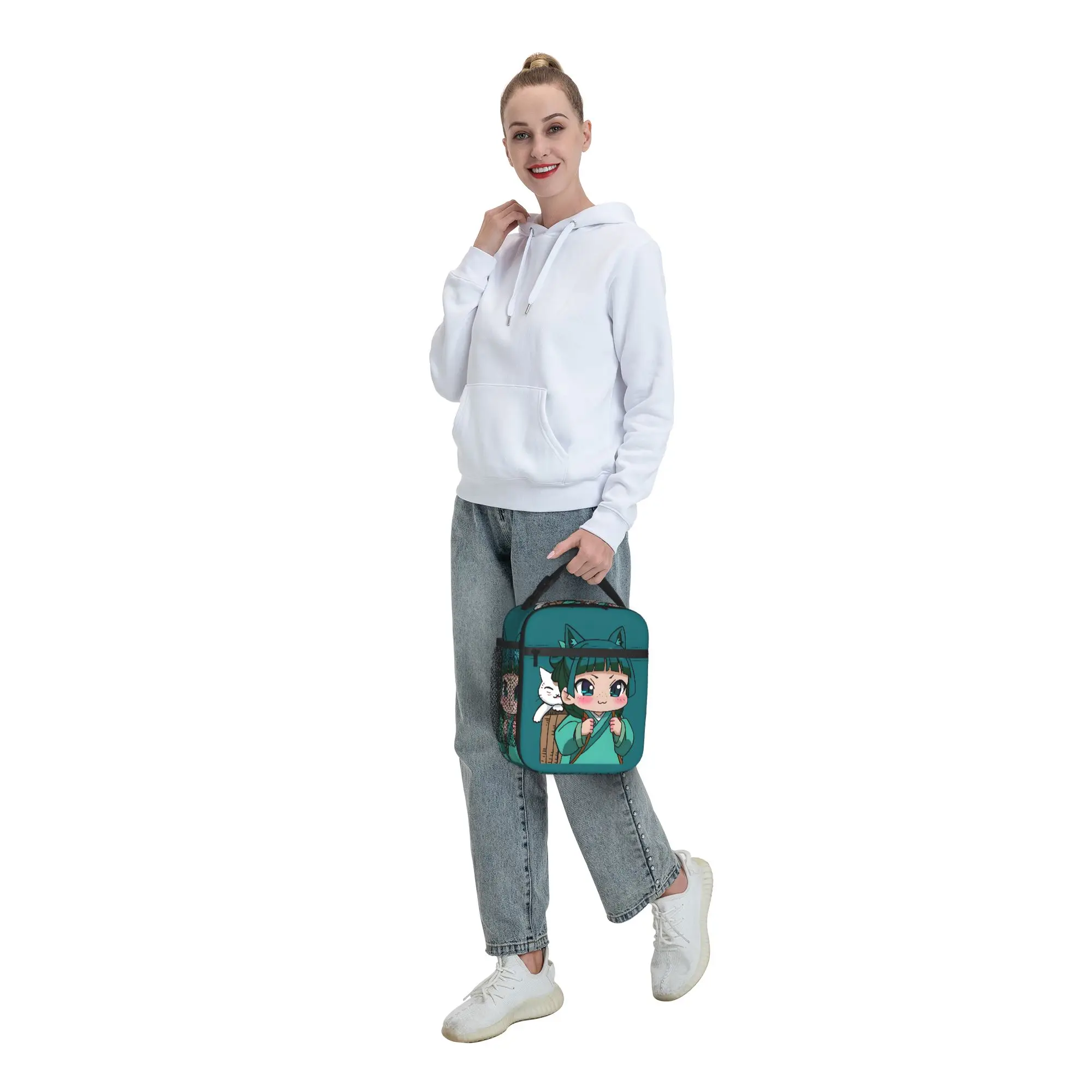 Maomao Chibi Insulated Lunch Bag Thermal Bag Reusable,Lunch Container The Apothecary Diaries Portable Tote Lunch Box Food Bag