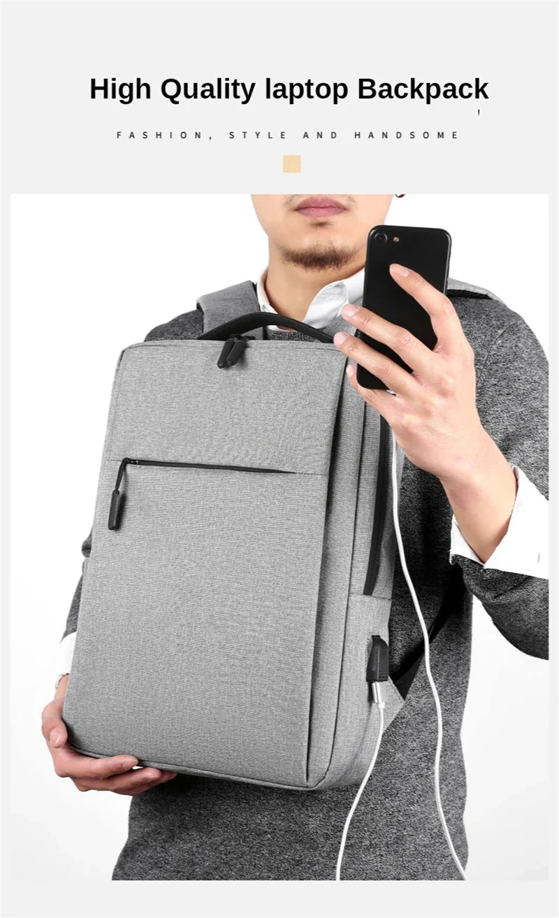 15.6 Inch Laptop Men Backpack Nylon Travel Male Laptop Backpack Usb Charging Computer School Backpacks Waterproof Bag for Men