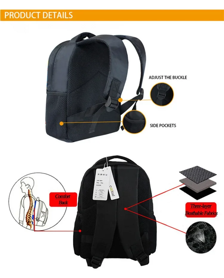 Football Ronaldos Backpack Student 3D Cr7 Printing 16inch School Bags Boy Man Outdoor Sports Rucksack Large Travel Knapsack Gift