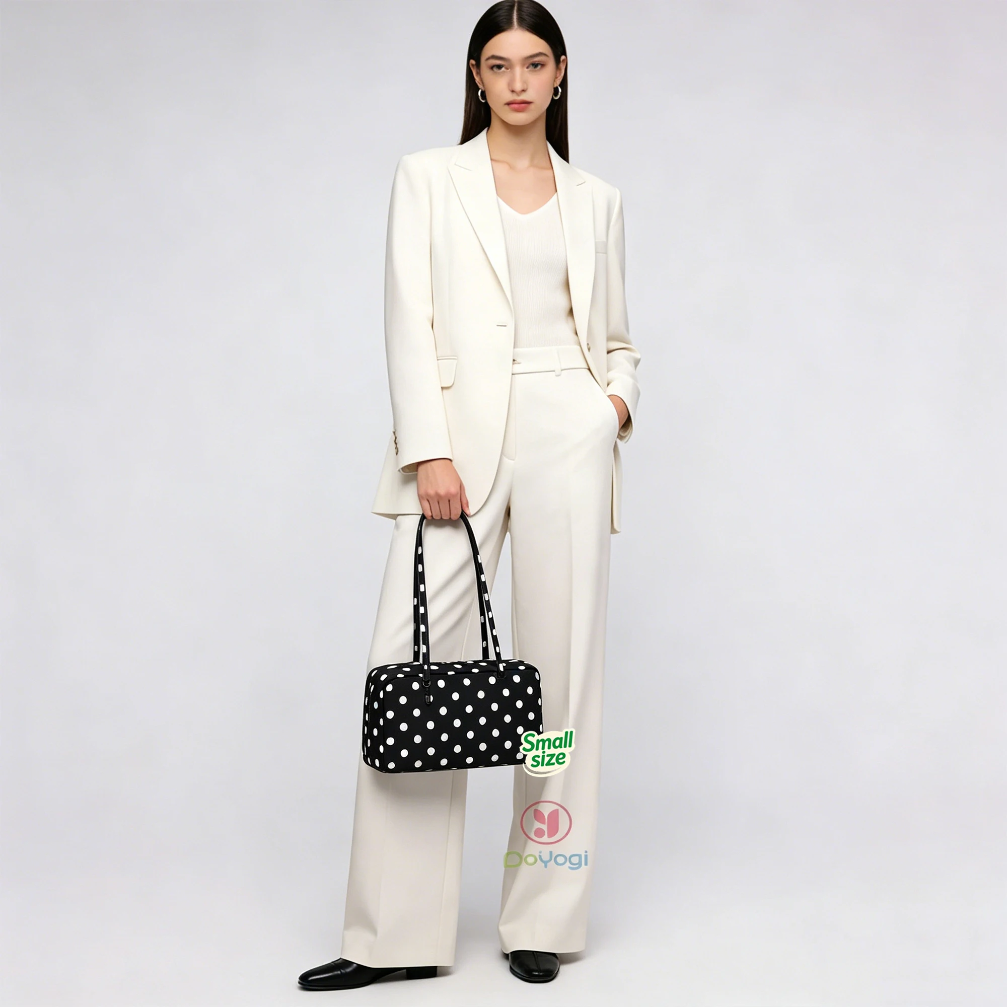 Polka Dot Leopard Print Nylon Shoulder Bag with Pendant Korean Tote Bag Women Casual Boston Bowling Bag Large Capacity Travel