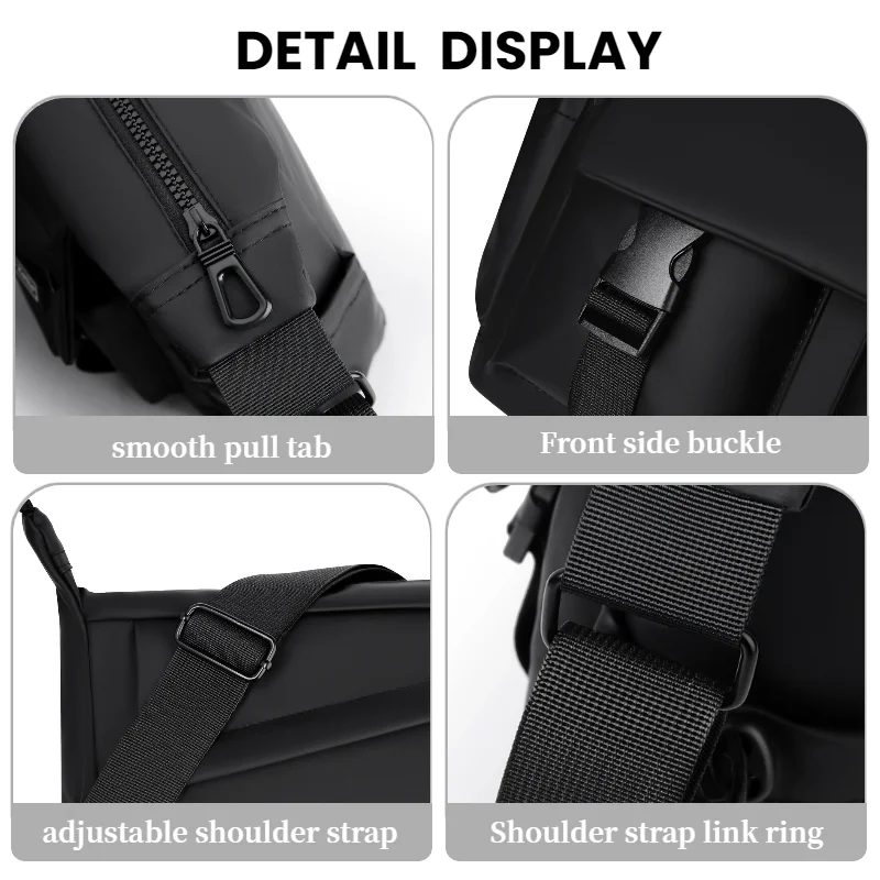 Fashionable Men's Shoulder Bag Multi Layer Mailman Bag Business Travel Crossbody Bag Suitable for Daily Commuting Business
