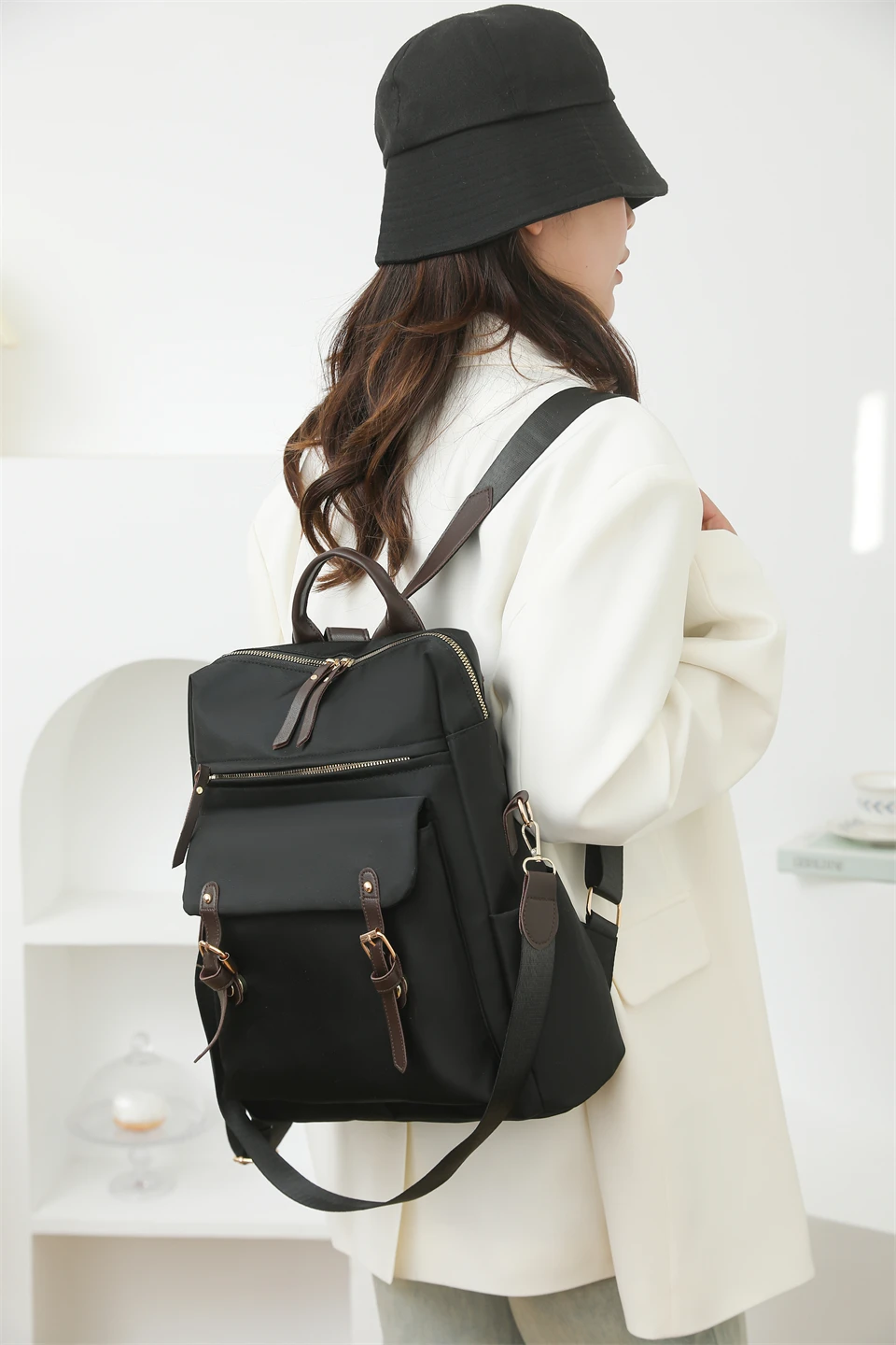 Fashion Rucksack Women Shoulder Bag High Quality Waterproof Nylon Back Pack Purse Large Capacity Backpack for College Students
