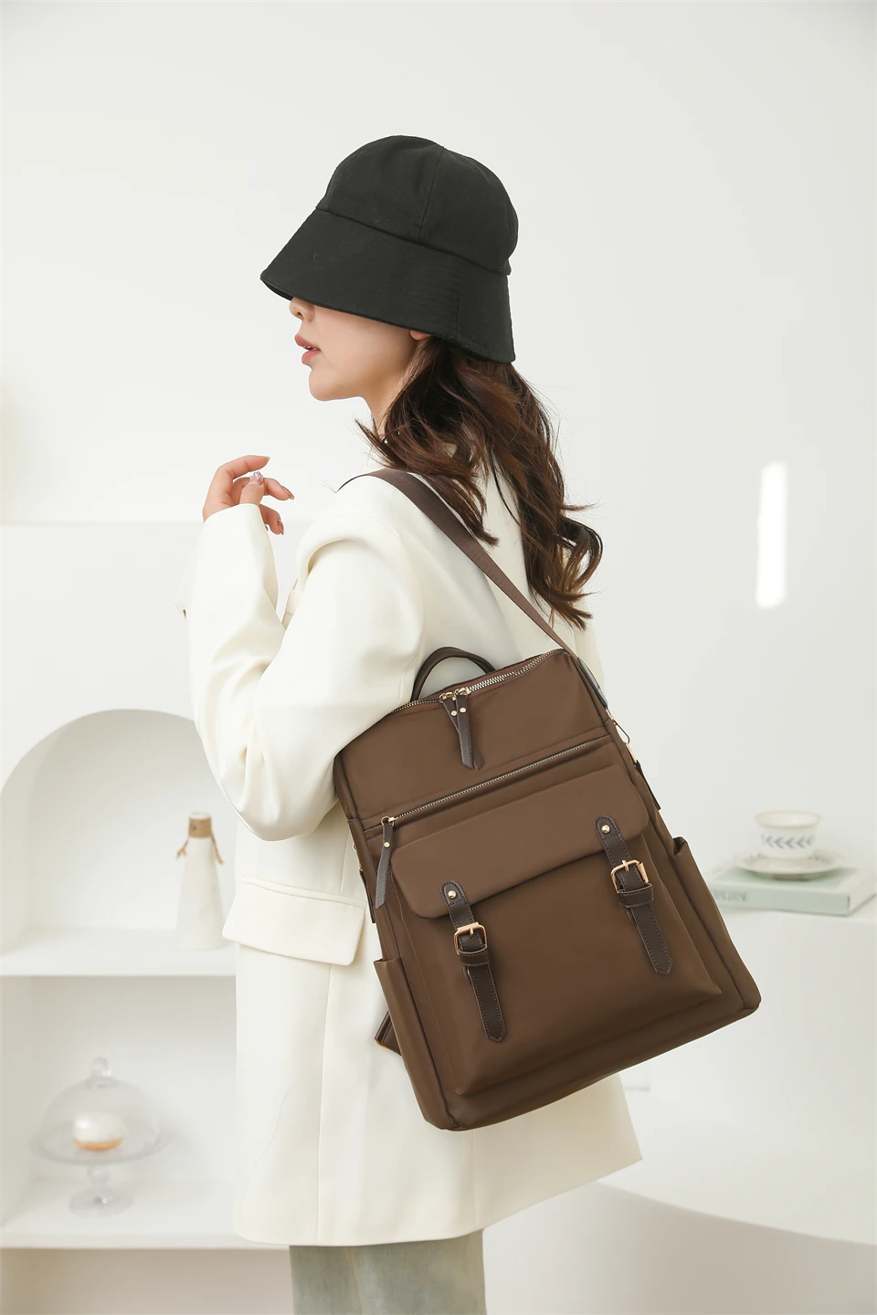 Fashion Rucksack Women Shoulder Bag High Quality Waterproof Nylon Back Pack Purse Large Capacity Backpack for College Students