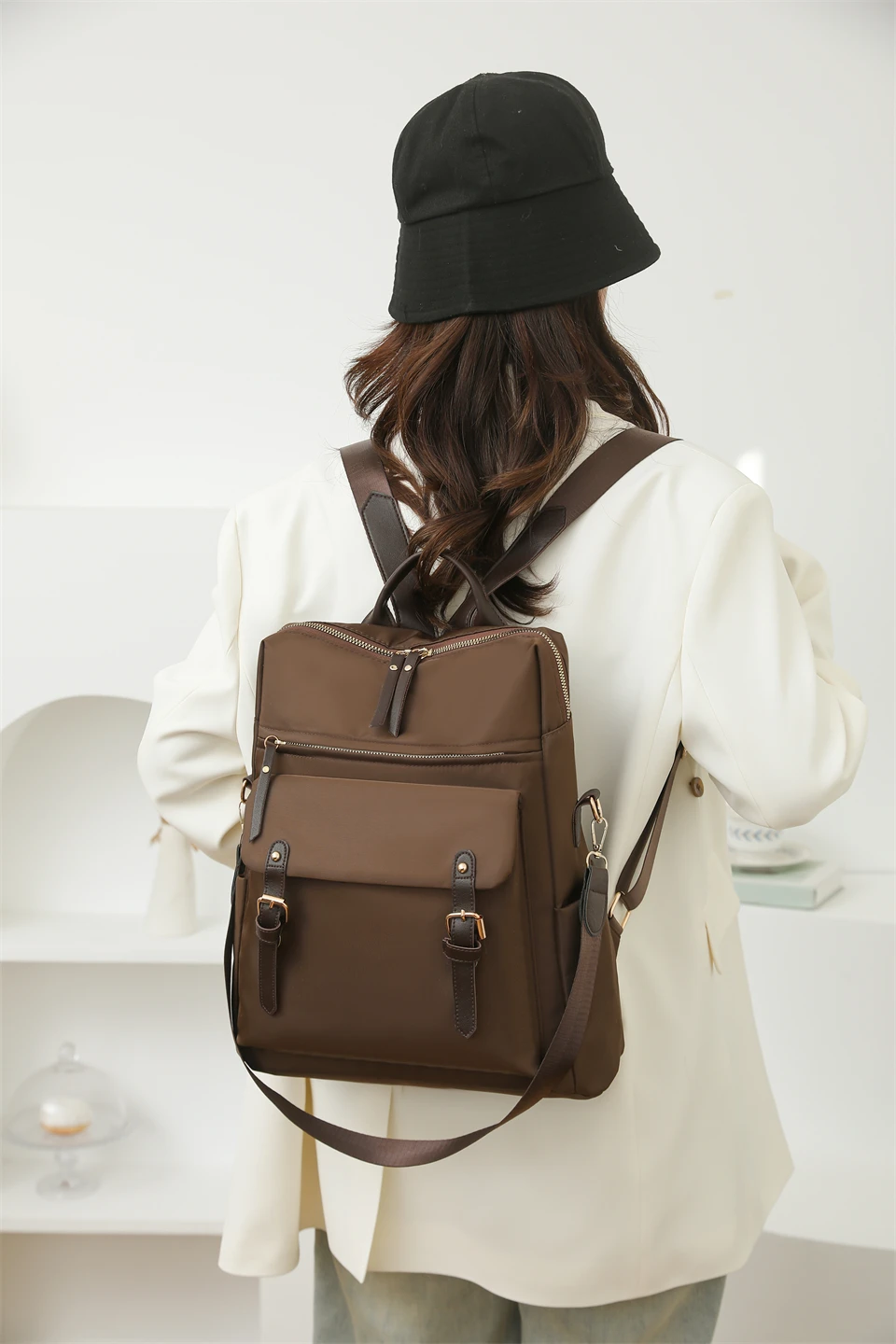 Fashion Rucksack Women Shoulder Bag High Quality Waterproof Nylon Back Pack Purse Large Capacity Backpack for College Students