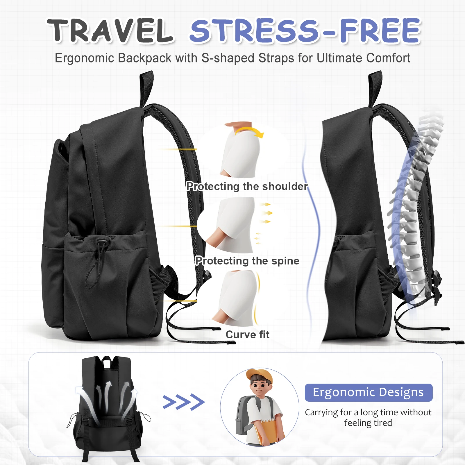 Lightweight Backpack for Women Men High School Middle Bookbag For Teenage Cute College Travel Laptop Backpacks for Girls Boys