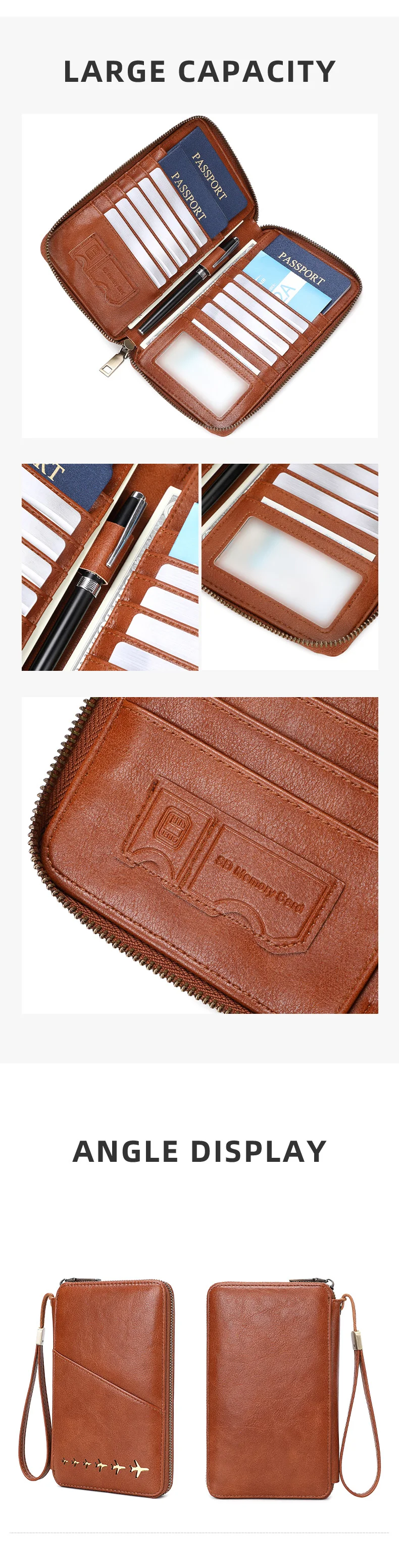 New Family Passport Holder Wallet RFID Blocking Travel Document Storage Bag Women Men Multifunctional PU Leather Passport Wallet