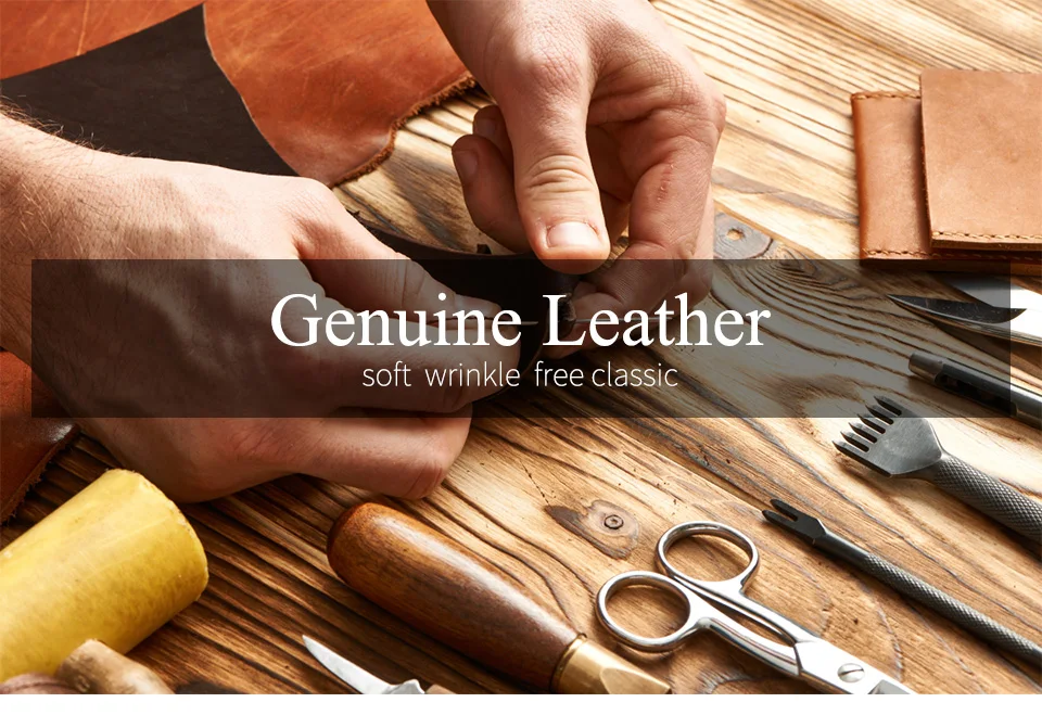 KAVIS RFID Genuine Cowhide Leather Wallet With Coin Pocket For Men Money Card Holder Purse Short Casual Zipper Bifold