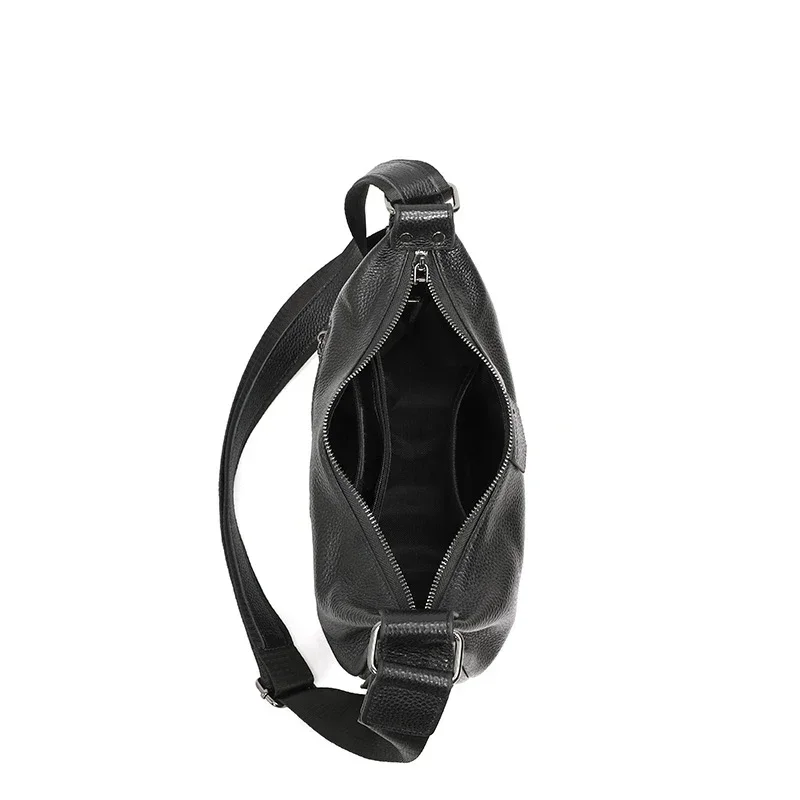 New Women Bags 100% Genuine Leather Underarm Totes Solid Color Commute Handbag Portable Adjustable Half Moon Female Shoulder Bag
