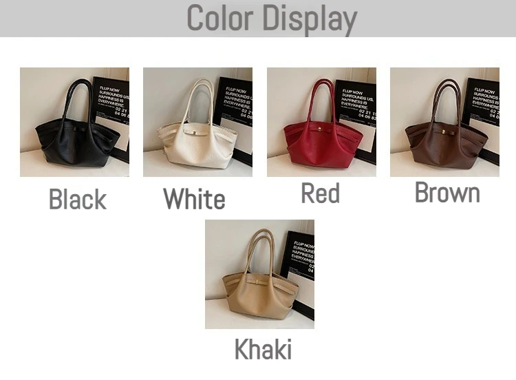 Luxury Fashion Niche Design Soft PU Leather Tote Bag Spacious Capacity Women's Shoulder Bag Crossbody Bag Commuting Travel