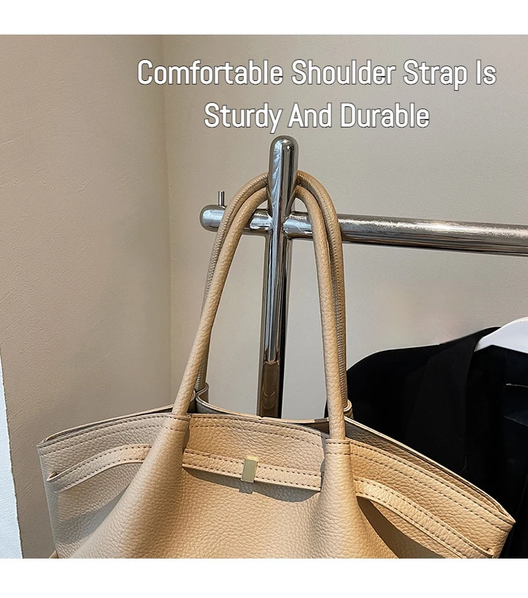 Luxury Fashion Niche Design Soft PU Leather Tote Bag Spacious Capacity Women's Shoulder Bag Crossbody Bag Commuting Travel