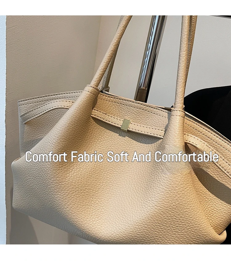 Luxury Fashion Niche Design Soft PU Leather Tote Bag Spacious Capacity Women's Shoulder Bag Crossbody Bag Commuting Travel