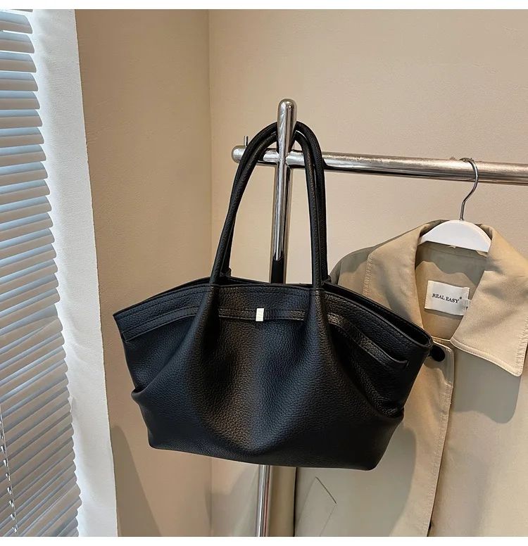 Luxury Fashion Niche Design Soft PU Leather Tote Bag Spacious Capacity Women's Shoulder Bag Crossbody Bag Commuting Travel