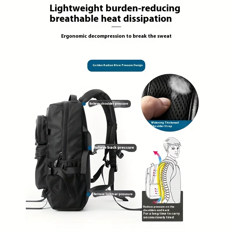 ZUOKEDISI Airlines Approved 15.6-inch Laptop Travel Backpack with Shoe Box and Luggage Strap, Hiking Backpack