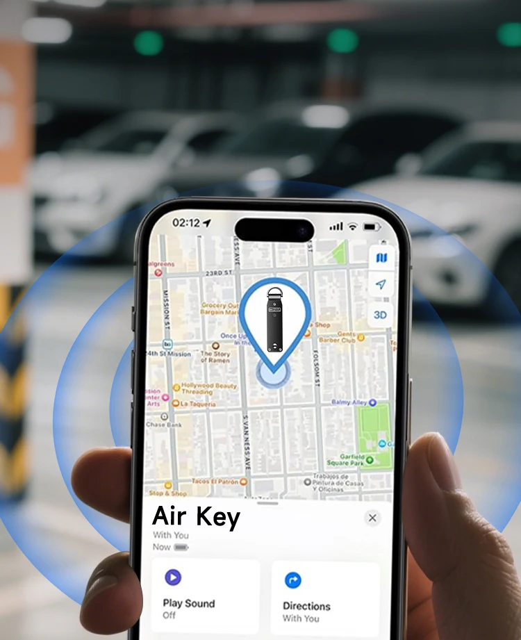 Built-in AirTag Chips, Holds 2-3 Keys, Car Key Chains with GPS Tracker, Key Finder, Key Holder for Men and Women, (iOS Only)