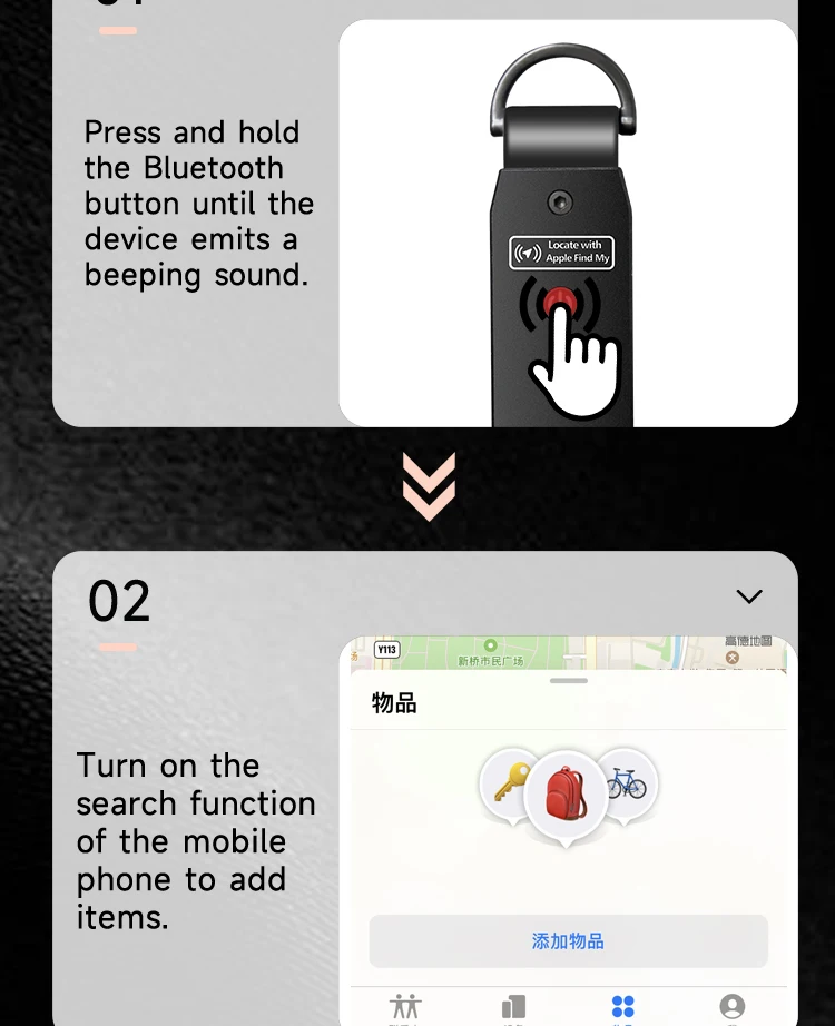 Built-in AirTag Chips, Holds 2-3 Keys, Car Key Chains with GPS Tracker, Key Finder, Key Holder for Men and Women, (iOS Only)