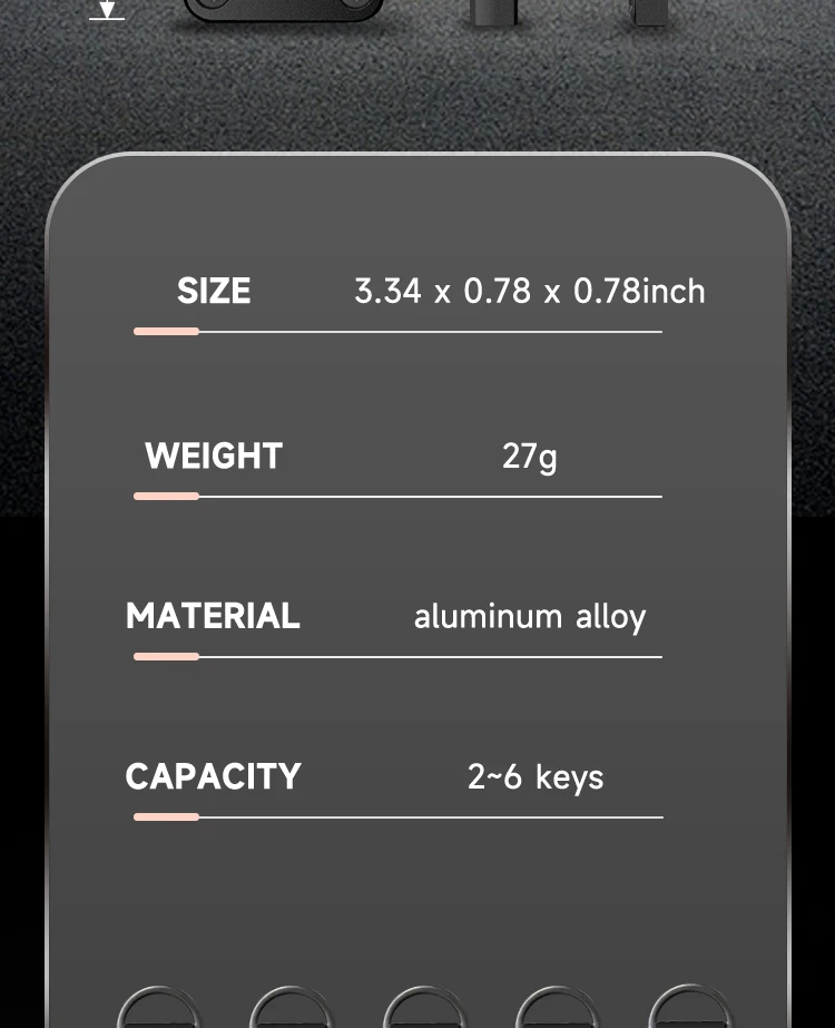 Built-in AirTag Chips, Holds 2-3 Keys, Car Key Chains with GPS Tracker, Key Finder, Key Holder for Men and Women, (iOS Only)