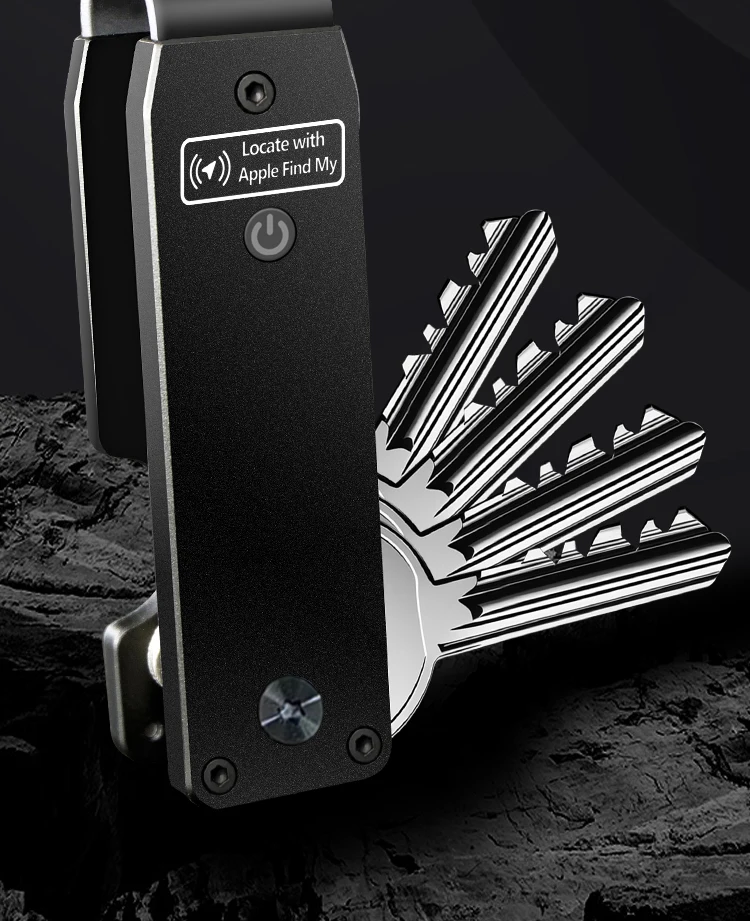 Built-in AirTag Chips, Holds 2-3 Keys, Car Key Chains with GPS Tracker, Key Finder, Key Holder for Men and Women, (iOS Only)