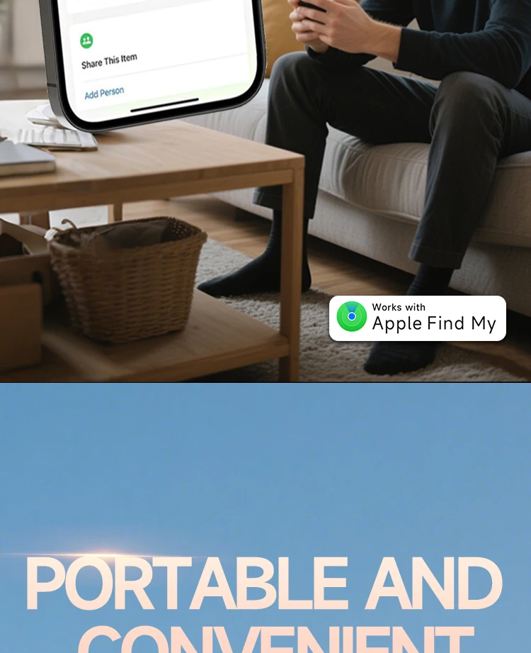 Built-in AirTag Chips, Holds 2-3 Keys, Car Key Chains with GPS Tracker, Key Finder, Key Holder for Men and Women, (iOS Only)