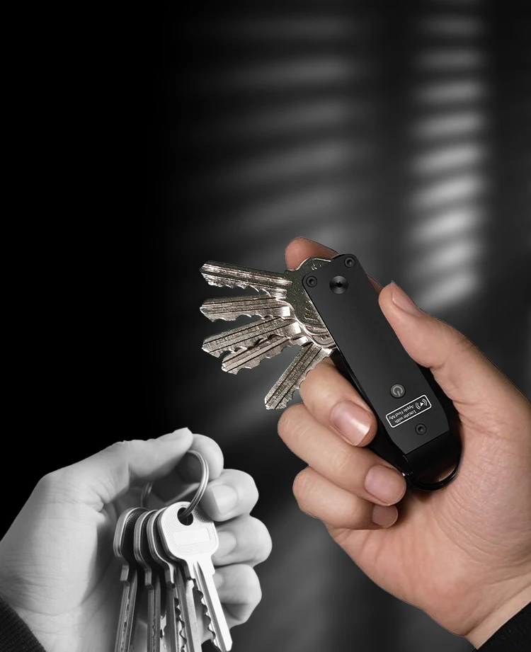 Built-in AirTag Chips, Holds 2-3 Keys, Car Key Chains with GPS Tracker, Key Finder, Key Holder for Men and Women, (iOS Only)