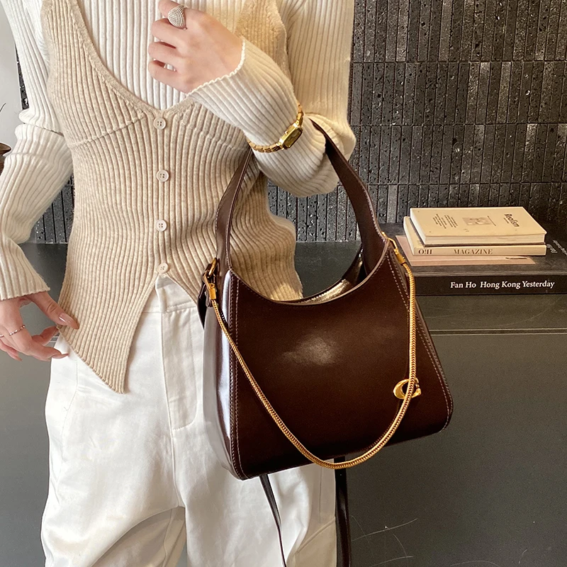 New Fashionable Brand Design Underarm Bag Women High-quality Shoulder Bag with Two Shoulder Straps Shopper Commuter Zipper Totes