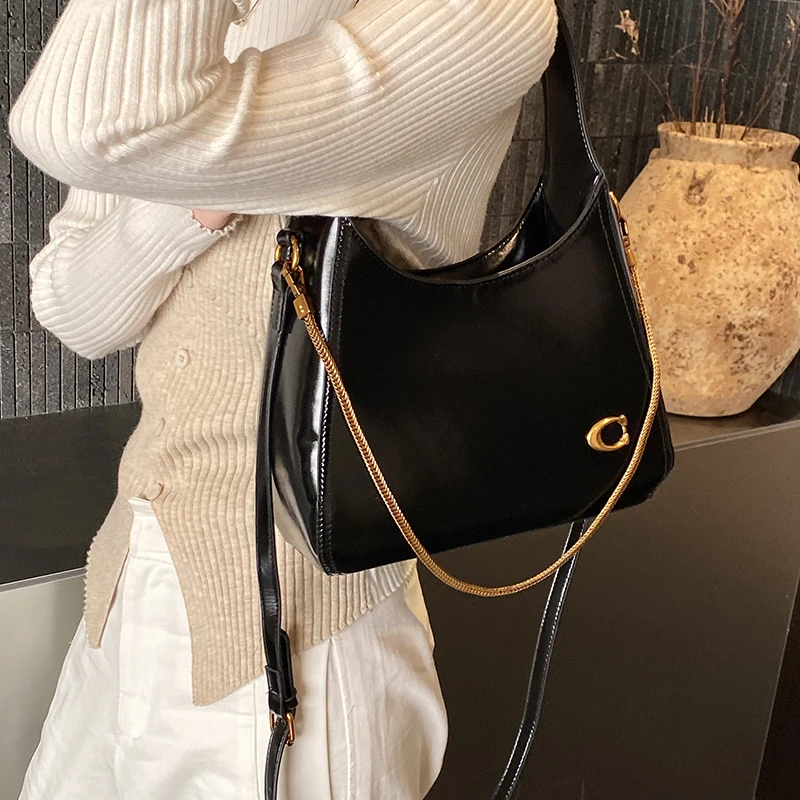New Fashionable Brand Design Underarm Bag Women High-quality Shoulder Bag with Two Shoulder Straps Shopper Commuter Zipper Totes