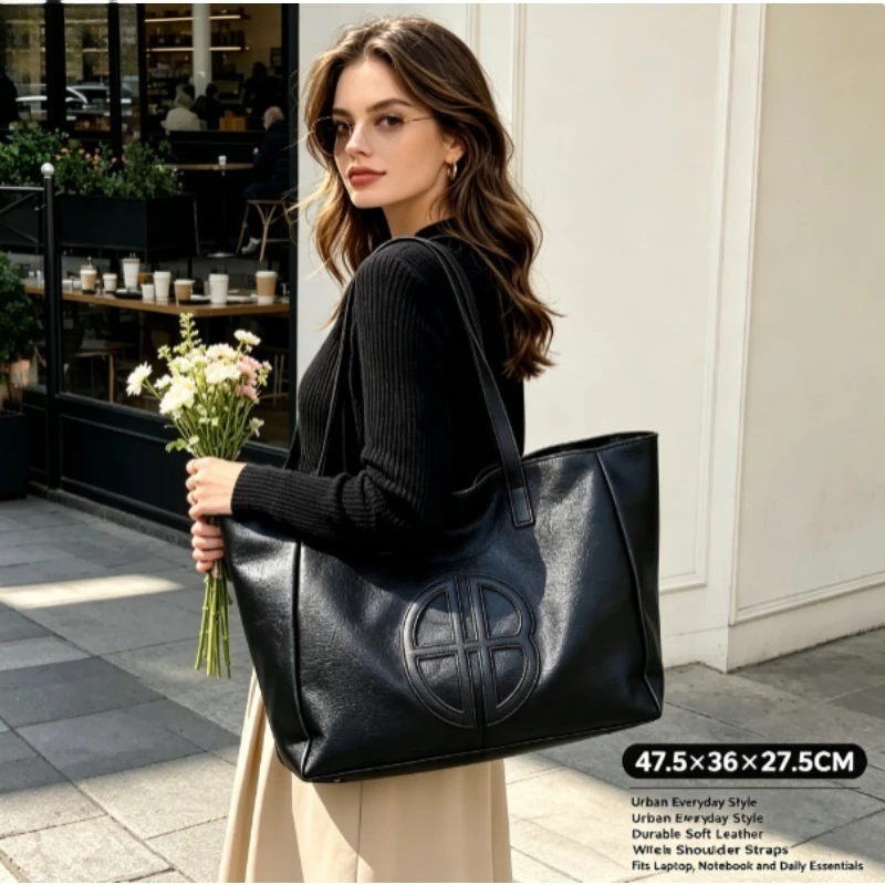 2026 New Retro Large Capacity Tote Bag for Women, Minimalist Casual Shoulder Handbag, Fashion All-match Daily Commute Purse