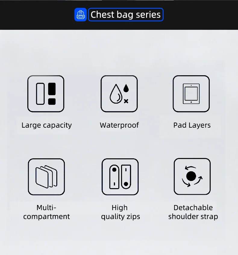 HK Anti-theft Men's Shoulder Bag Waterproof Chest Crossbody Bag with USB Oxford Leisure Satchel Multi-Pockets Sling Bag for Male