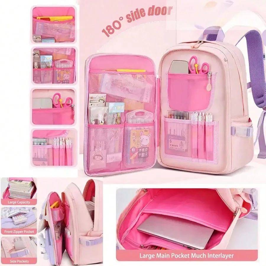 Backpack Student Backpack With Multiple Pockets, Large Capacity, Breathable And Lightweight Schoolbag With Reflective Strips