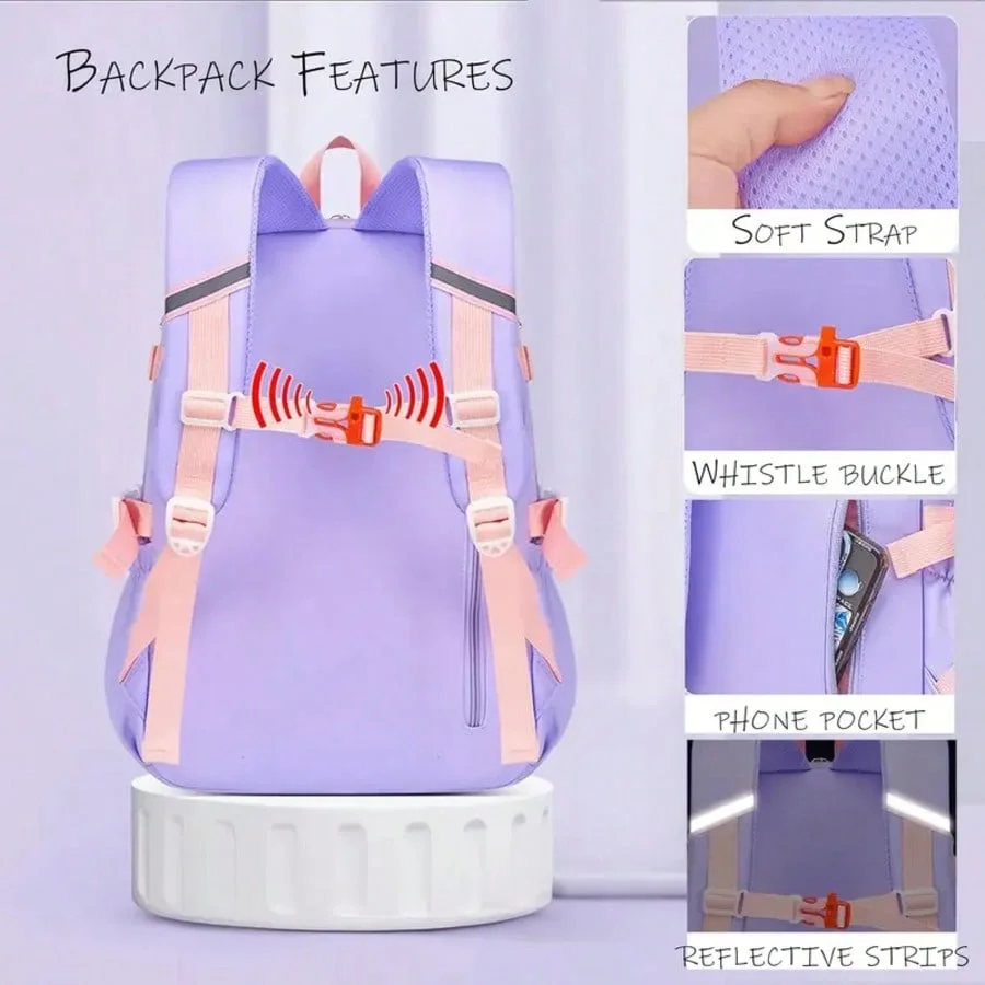 Backpack Student Backpack With Multiple Pockets, Large Capacity, Breathable And Lightweight Schoolbag With Reflective Strips