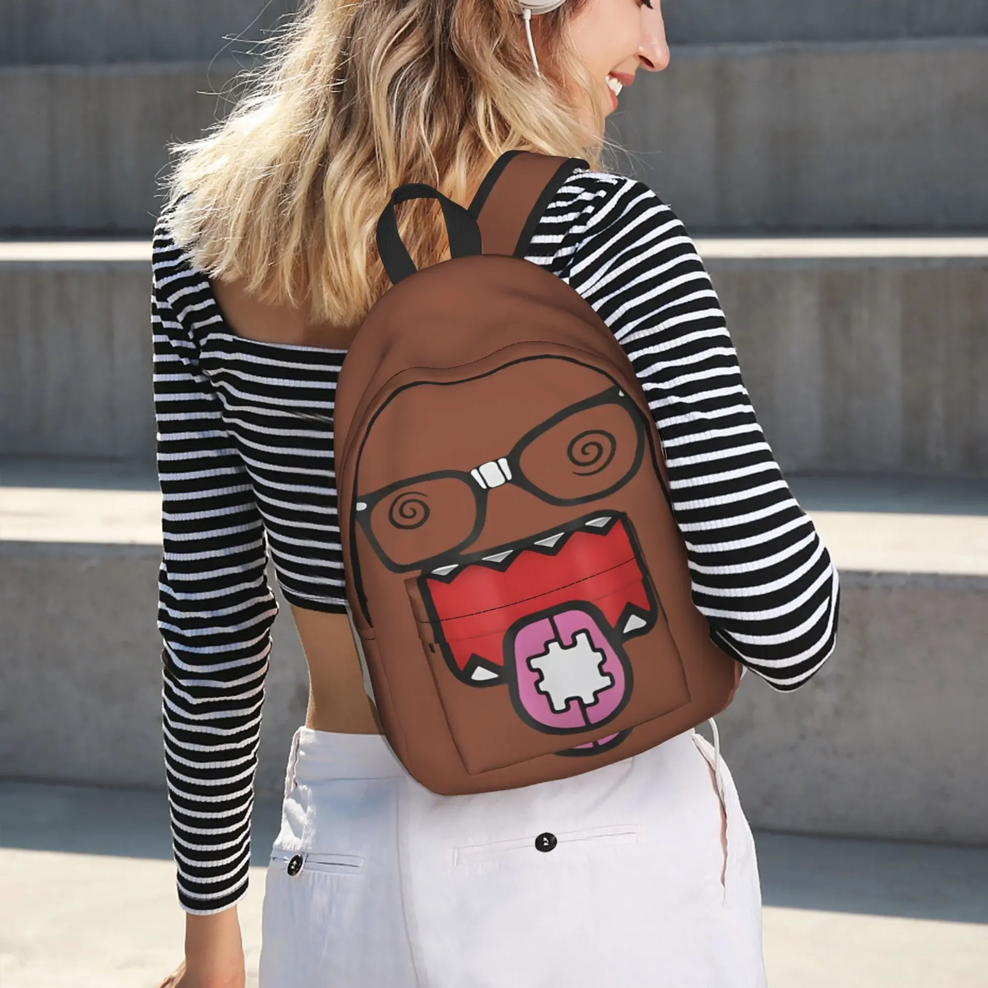 Meme Domo Kun Teenage Backpack Durable Student Hiking Travel Anime Doll Daypack for Men Women Laptop Canvas Bags