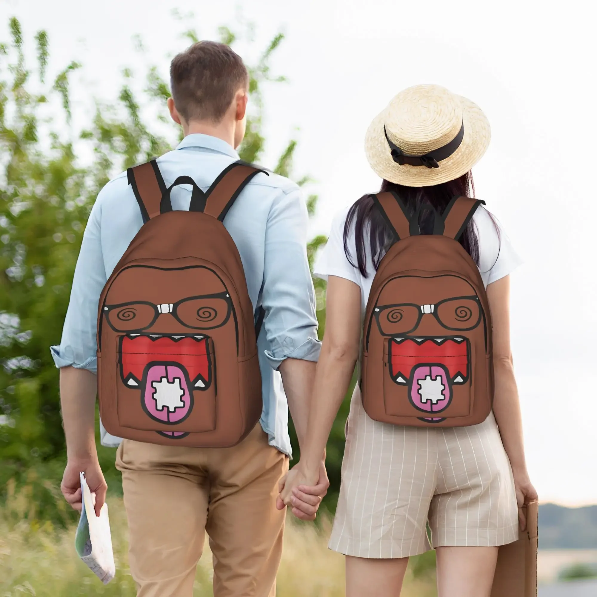 Meme Domo Kun Teenage Backpack Durable Student Hiking Travel Anime Doll Daypack for Men Women Laptop Canvas Bags