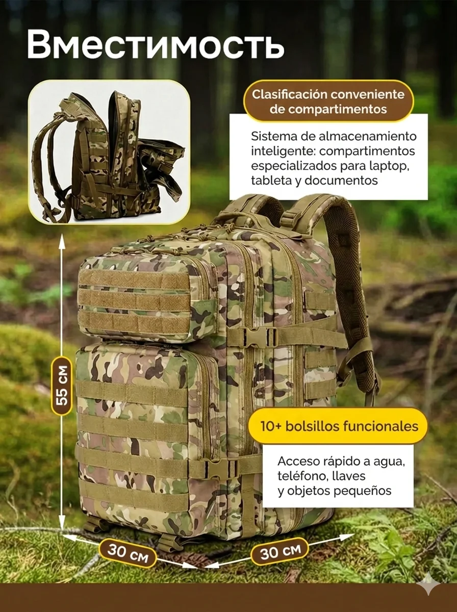 50L/32L Men's and Women's Outdoor Backpacks Tactical Lightweight Backpack, Large Capacity Breathable Outdoor Pack, Hiking Mountain