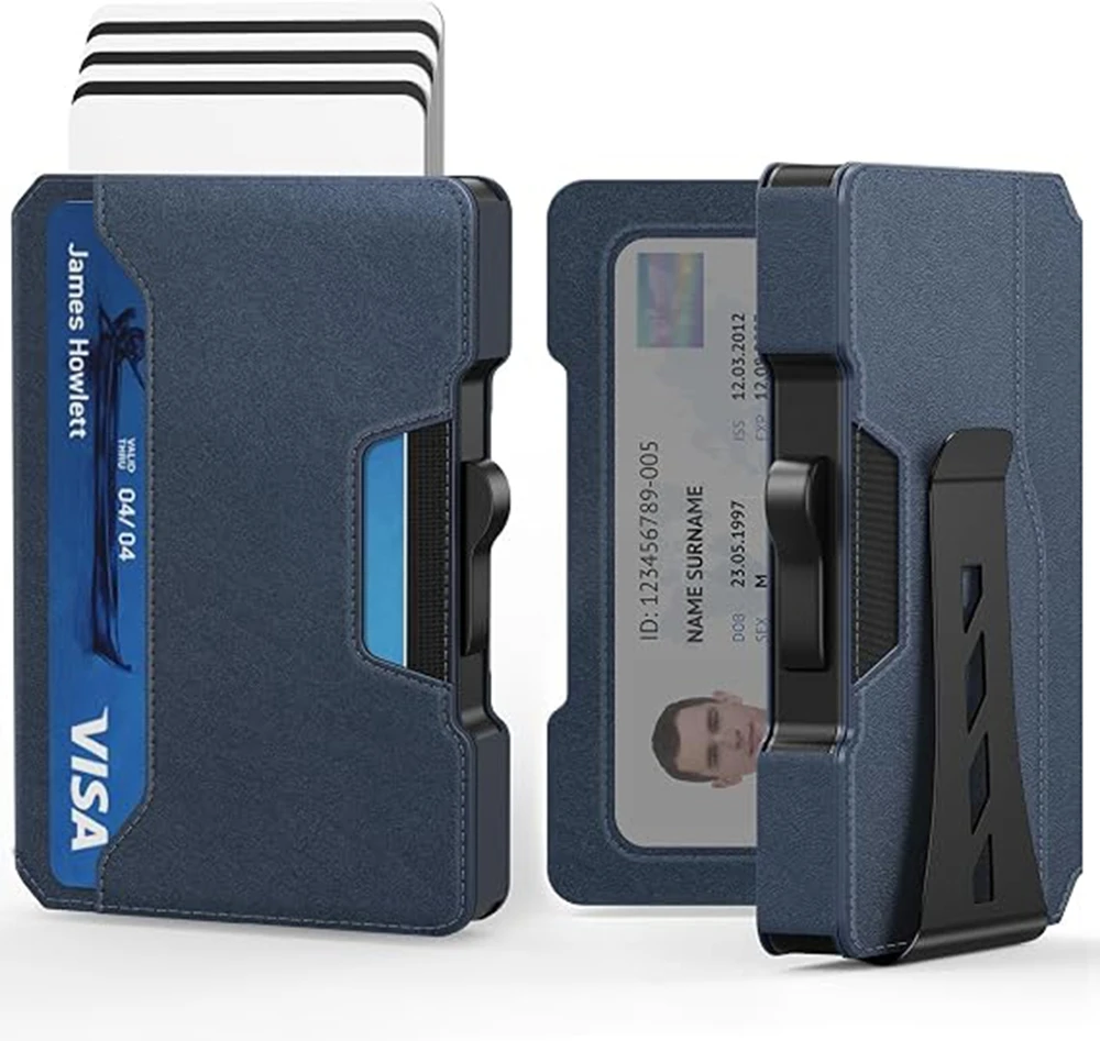 Wallet for Men, Pop Up RFID Blocking Aluminum Credit Card Holder | Holds 9-13 Cards, Built-in Money Clip & ID Window