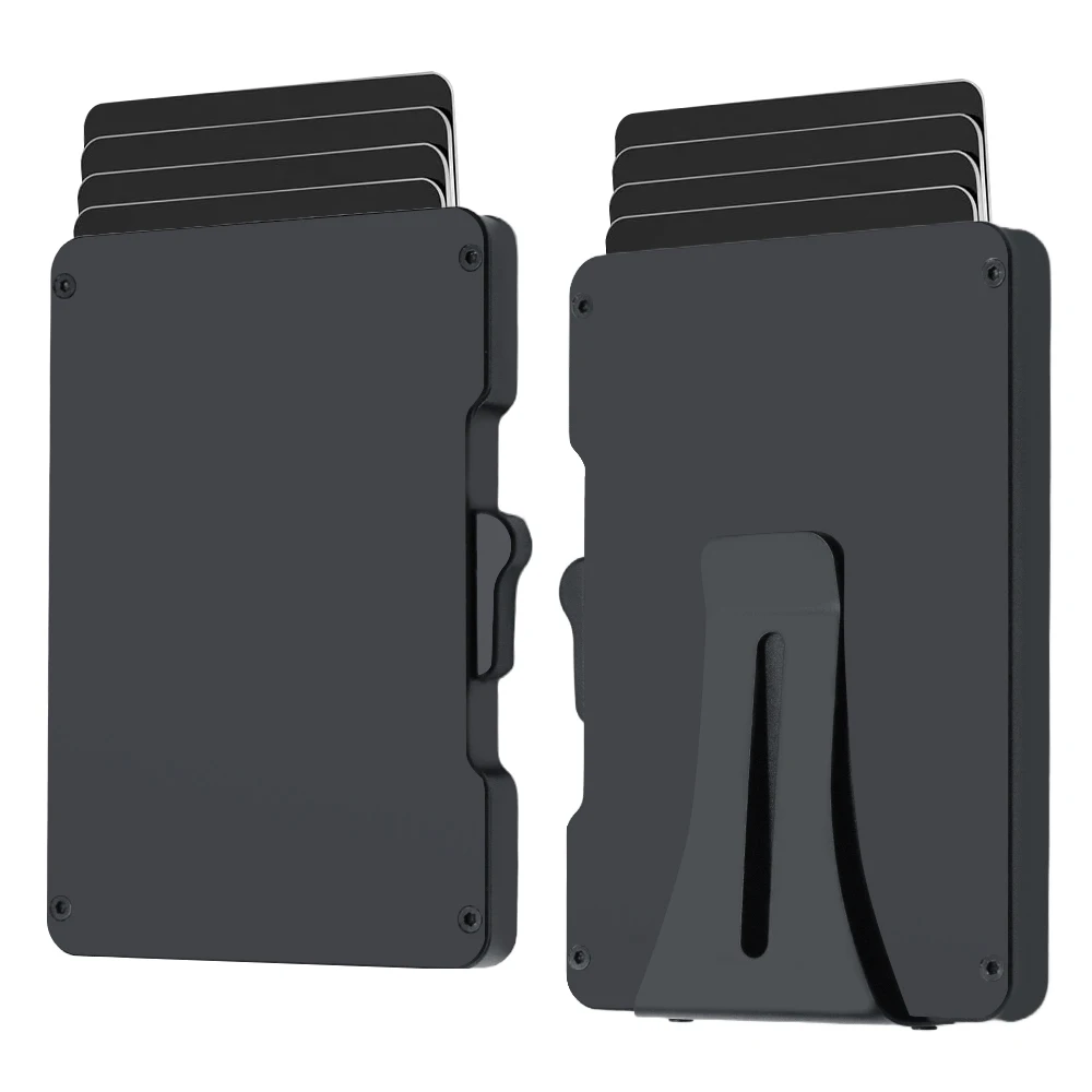 Wallet for Men, Pop Up RFID Blocking Aluminum Credit Card Holder | Holds 9-13 Cards, Built-in Money Clip & ID Window