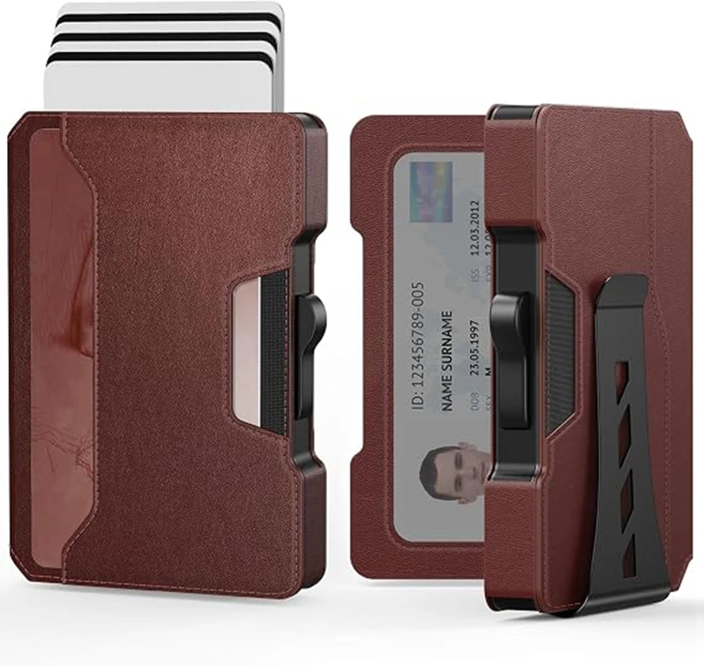 Wallet for Men, Pop Up RFID Blocking Aluminum Credit Card Holder | Holds 9-13 Cards, Built-in Money Clip & ID Window