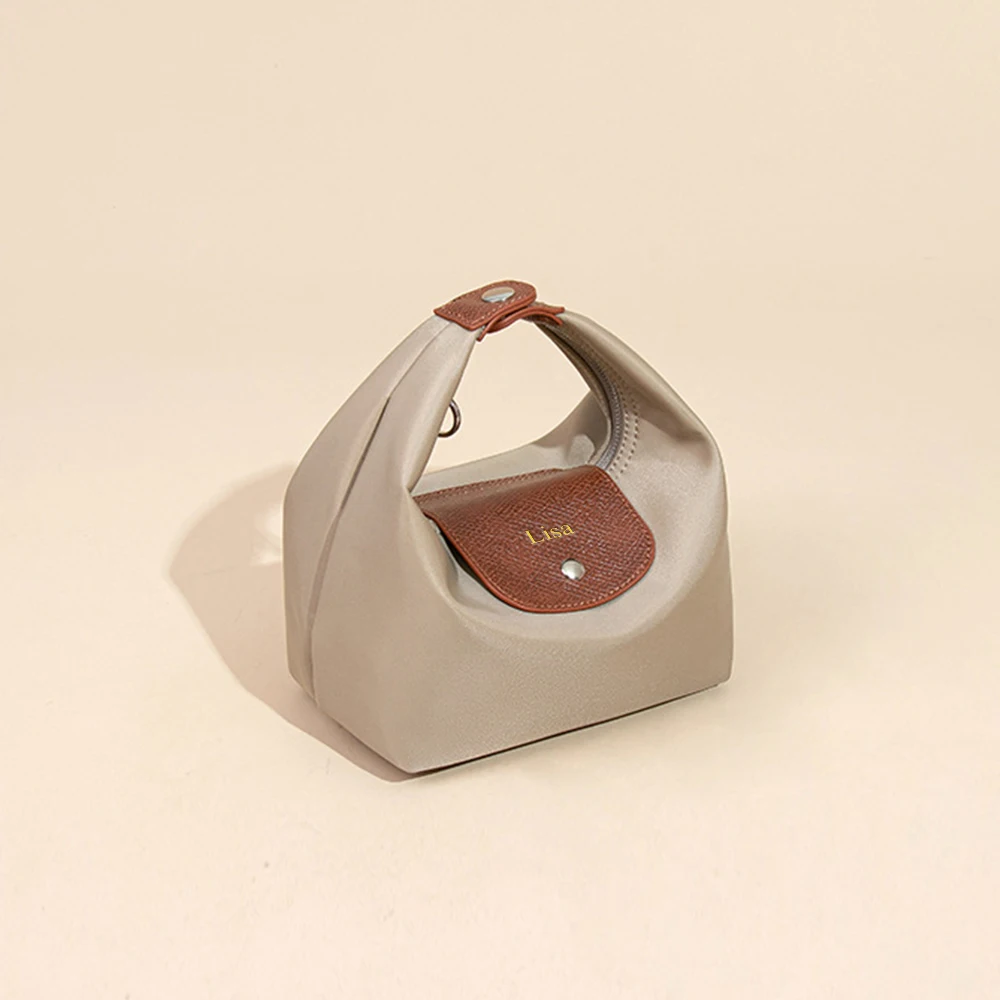 Customized Name Waterproof Nylon Lunch Box Bag for Commuting and Casual Use, Dumpling Bag, Single Shoulder Crossbody Bag