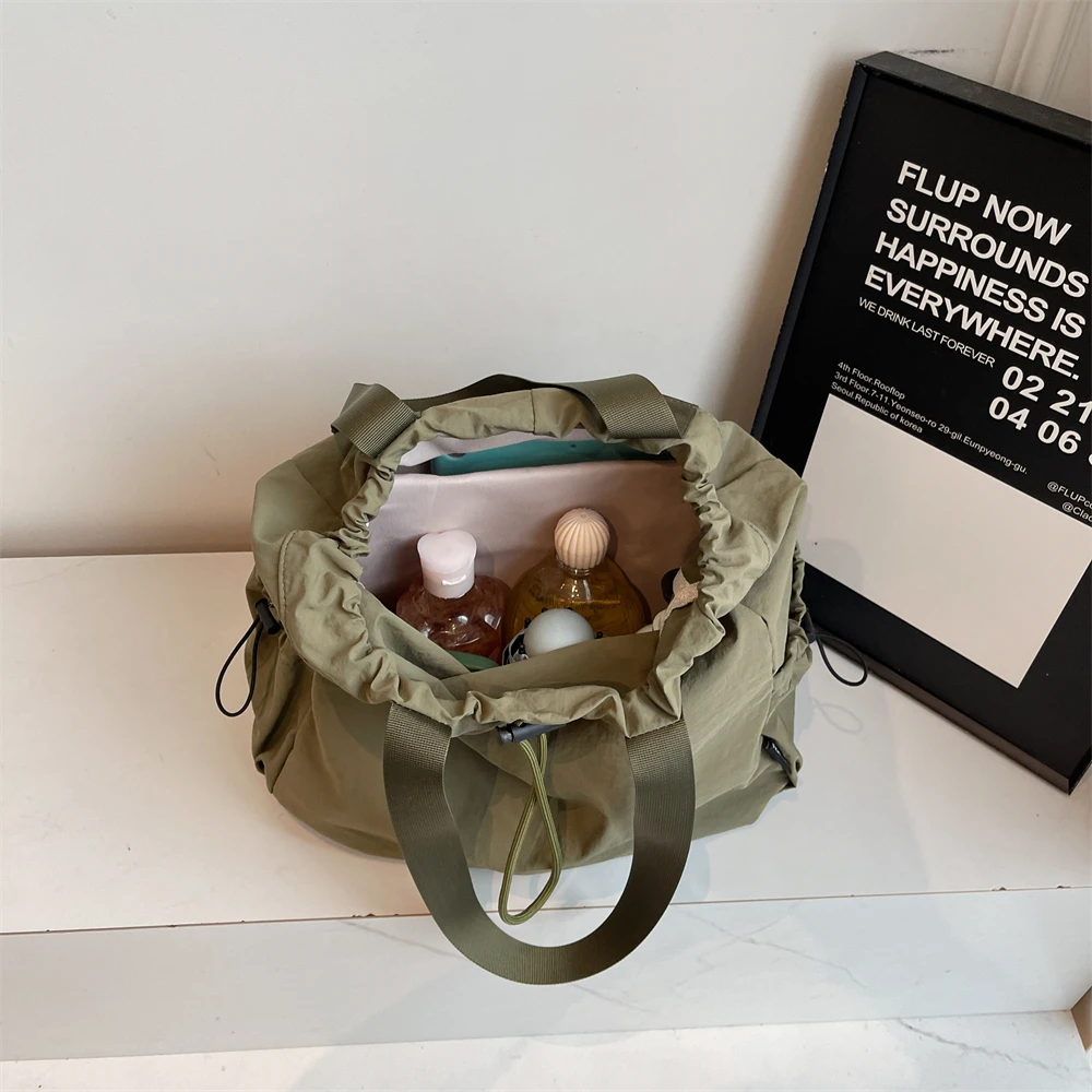 Multi-functional Fashion Backpacks For Women Nylon Large Capacity Shopper Shoulder Totes Drawstring Bucket Travelling Rucksack