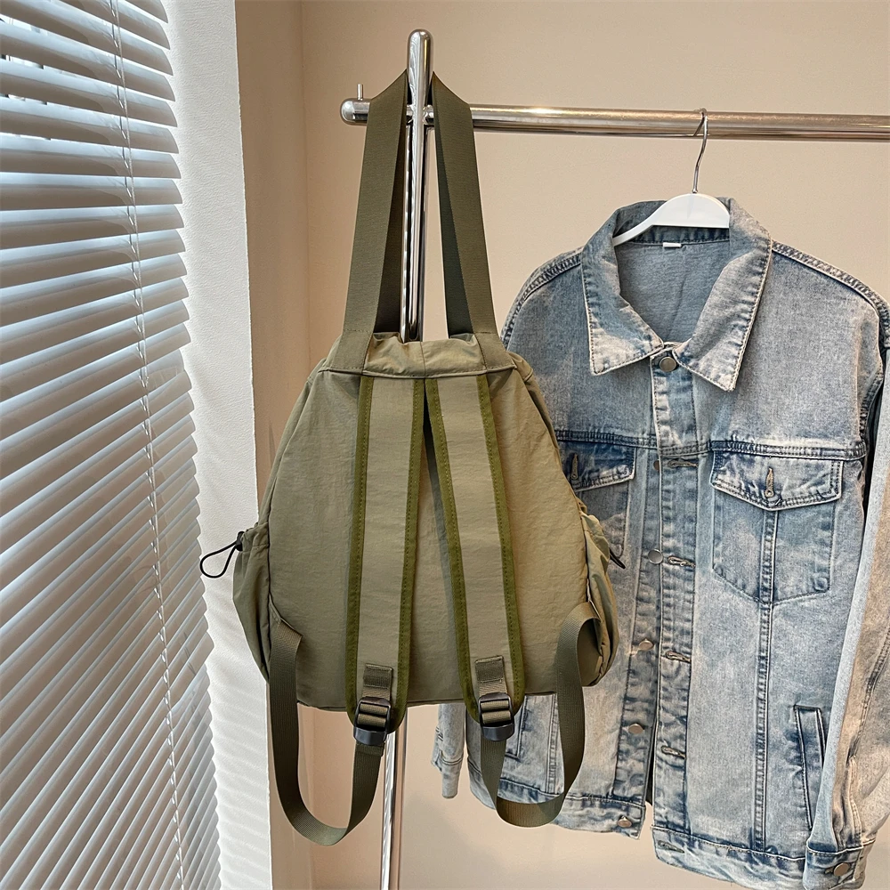 Multi-functional Fashion Backpacks For Women Nylon Large Capacity Shopper Shoulder Totes Drawstring Bucket Travelling Rucksack