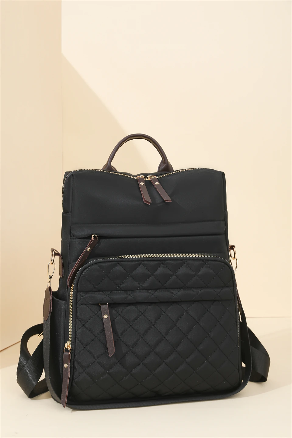 Fashion Plaid Daypack Women Waterproof Nylon Backpack Purse Ladies Large Capacity Book Bag Outdoor Travel Weekend Schoolbags
