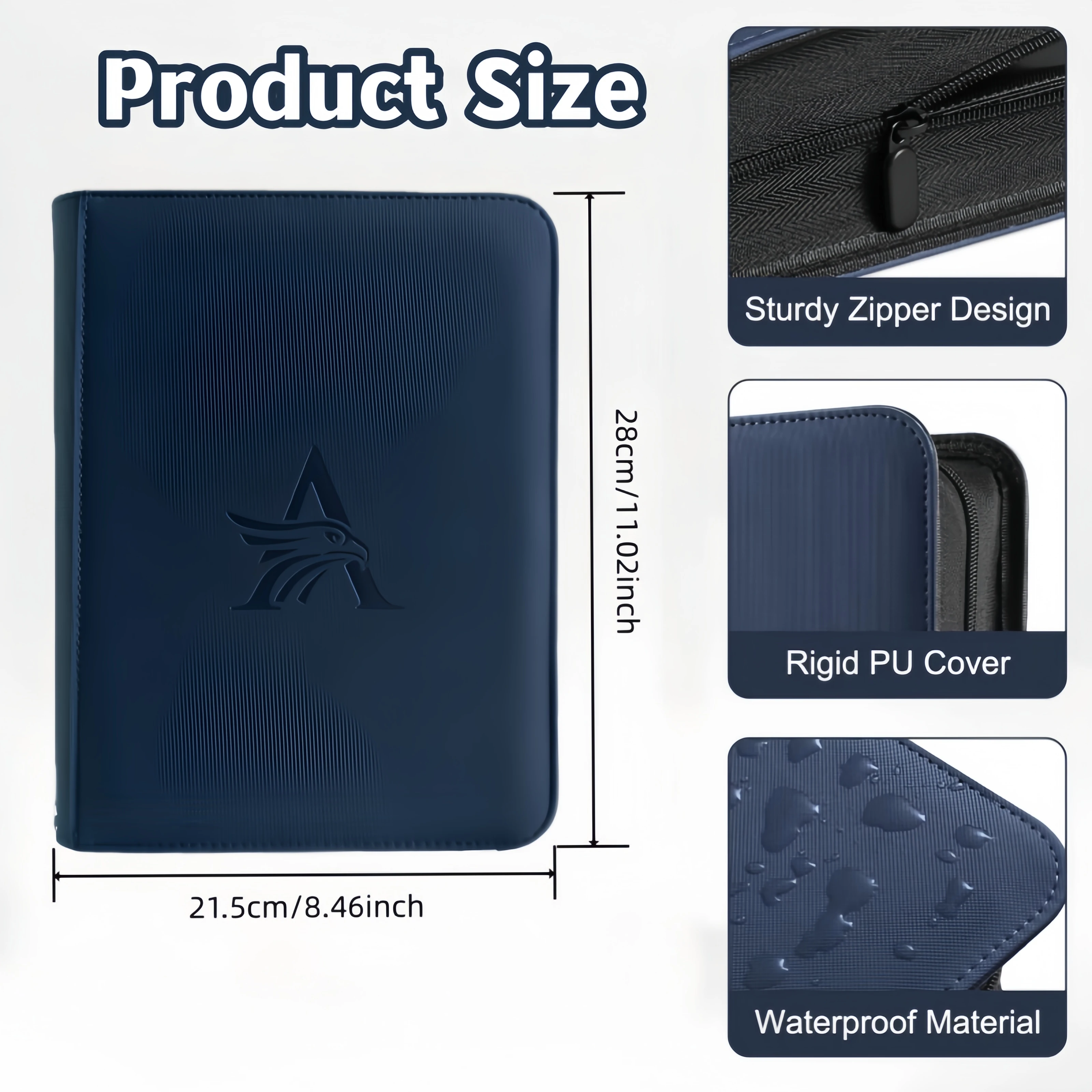 4-Pocket Toploader Binder, Top Loader Binder for Cards, Holds 160, Card Folders for Trading Cards or Sports Cards in 3 X 4''