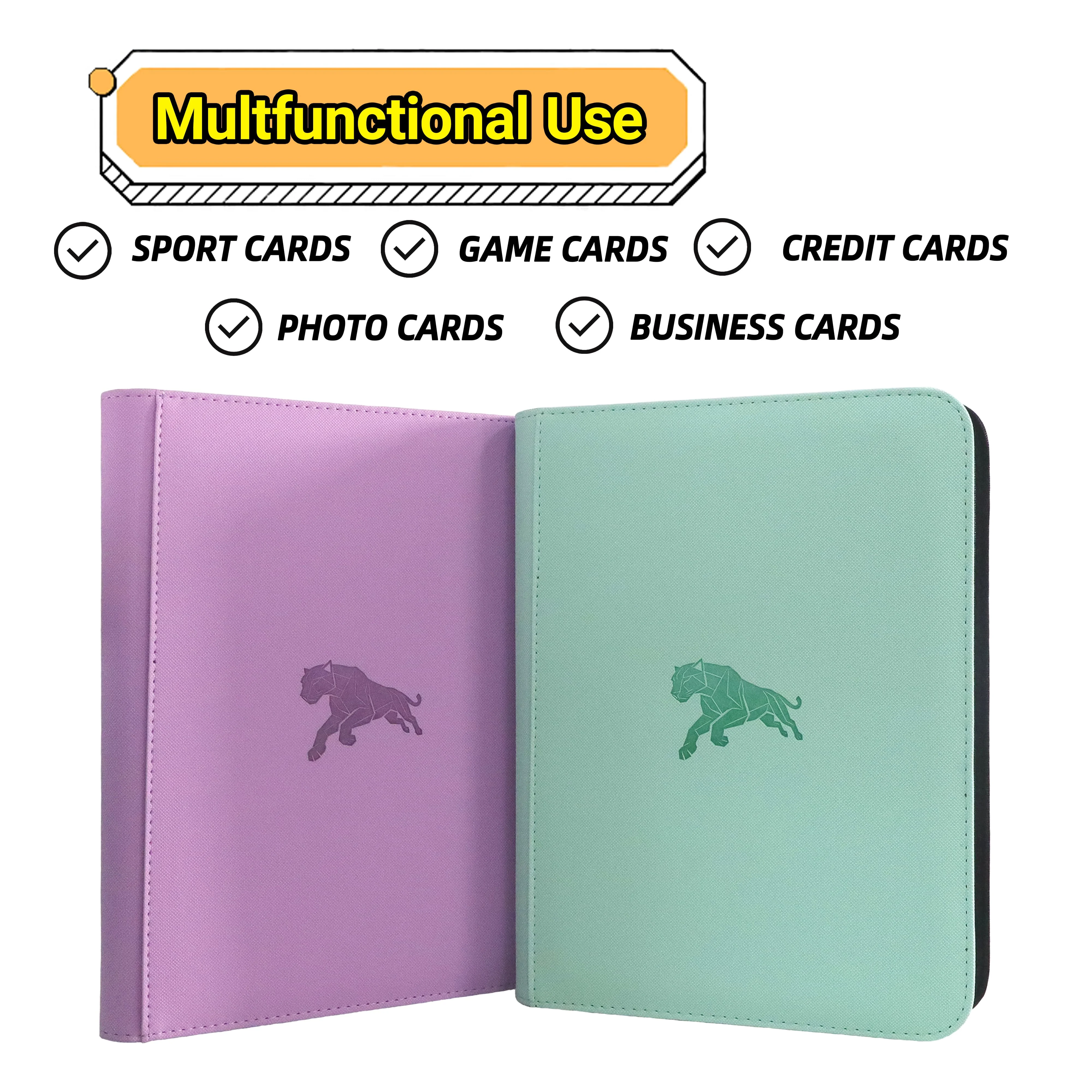 4-Pocket Double Sided 160 Pockets PU Card Binder, 3×4 Inch Trading Card Album for TCG Sports Cards