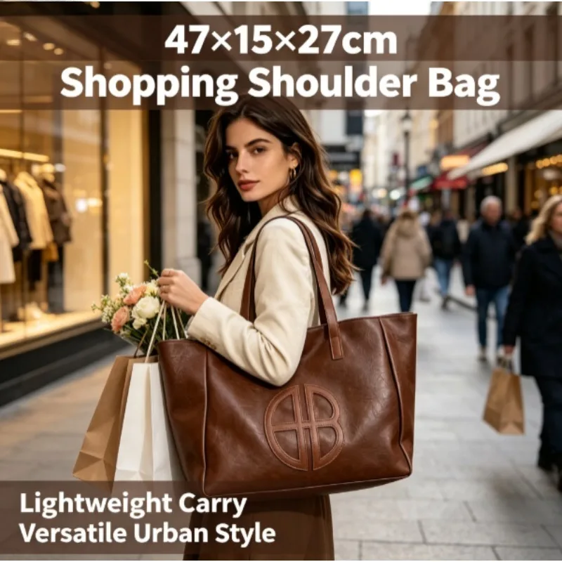 2026 New Retro Large Capacity Women Eco Bag, Simple Casual Commuter Shoulder Bag, Fashion Daily Tote Bag