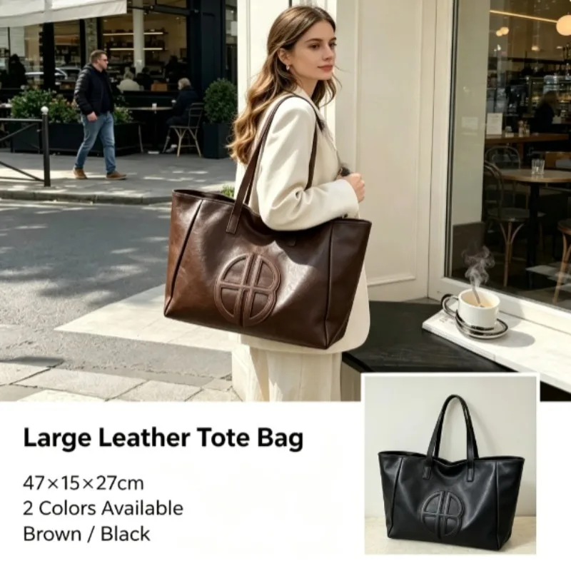 2026 New Retro Large Capacity Women Eco Bag, Simple Casual Commuter Shoulder Bag, Fashion Daily Tote Bag