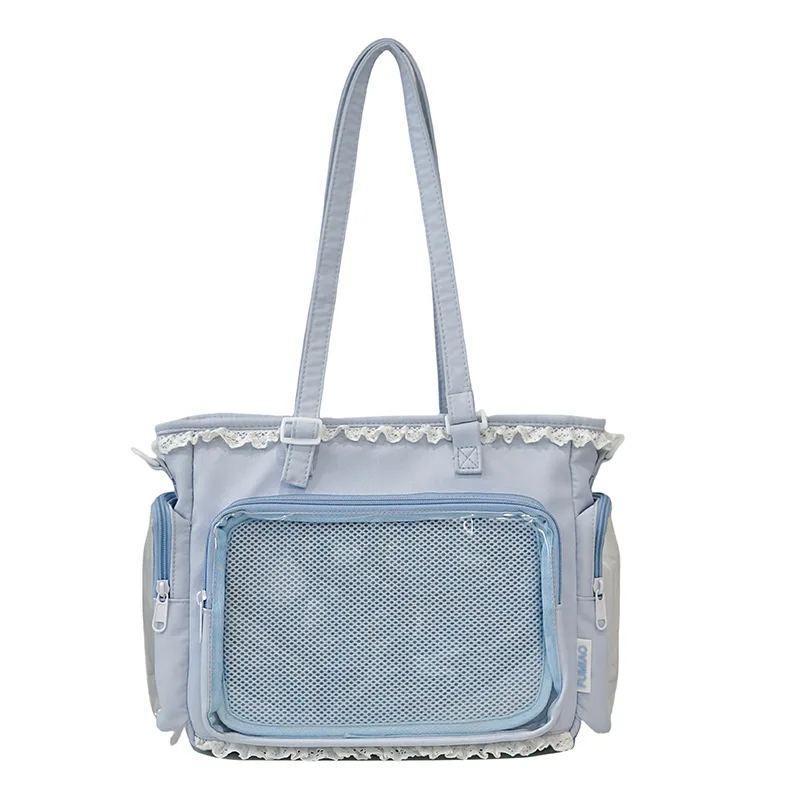 Japan Style Preppy Messenger Bag with Cute Bow Anime Shoulder Crossbody Bag For Sweet JK Girls Tote Bag