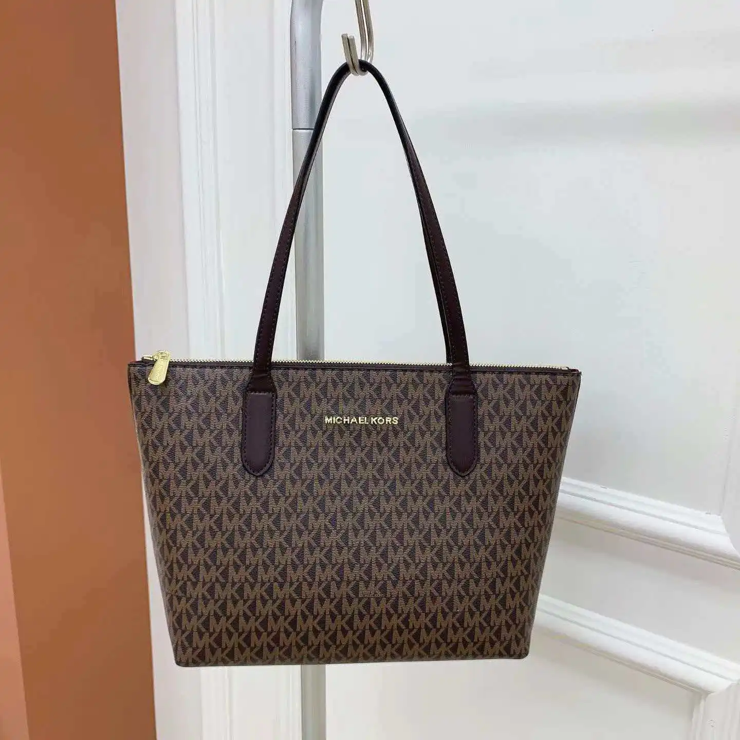 Michael Kors Vincent Printed Women's Elegant Crossbody Bag Luxury Brand Handbag Women's Classic Embroidered Pattern Canvas Handb